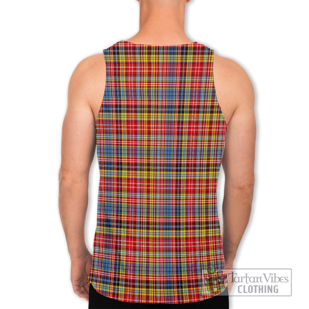 Drummond of Strathallan Modern Tartan Men's Tank Top with Family Crest DNA In Me Style - Tartanvibesclothing Shop