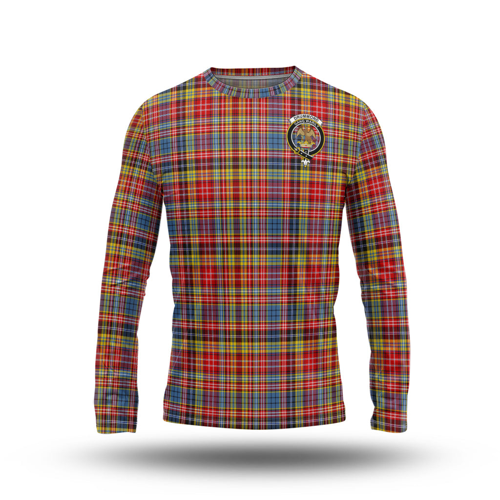 drummond-of-strathallan-modern-tartan-long-sleeve-t-shirt-with-family-crest