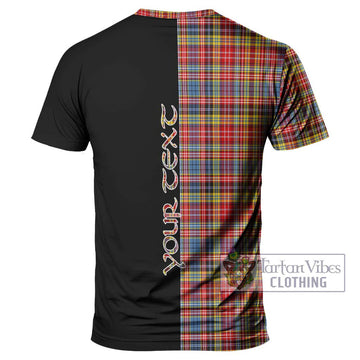 Drummond of Strathallan Modern Tartan T-Shirt with Family Crest and Half Of Me Style