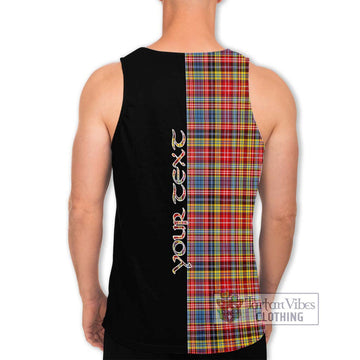 Drummond of Strathallan Modern Tartan Men's Tank Top with Family Crest and Half Of Me Style