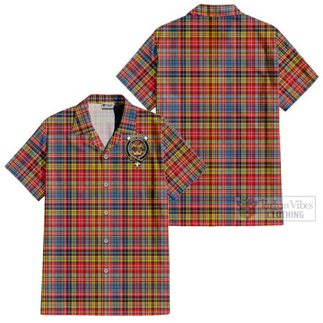 Drummond of Strathallan Modern Tartan Cotton Hawaiian Shirt with Family Crest