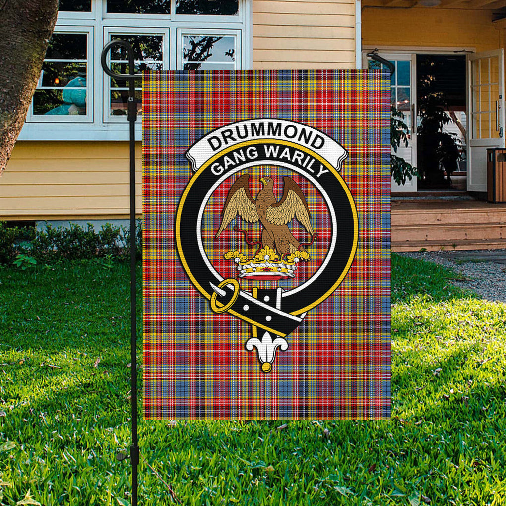 Drummond of Strathallan Modern Tartan Flag with Family Crest - Tartan Vibes Clothing