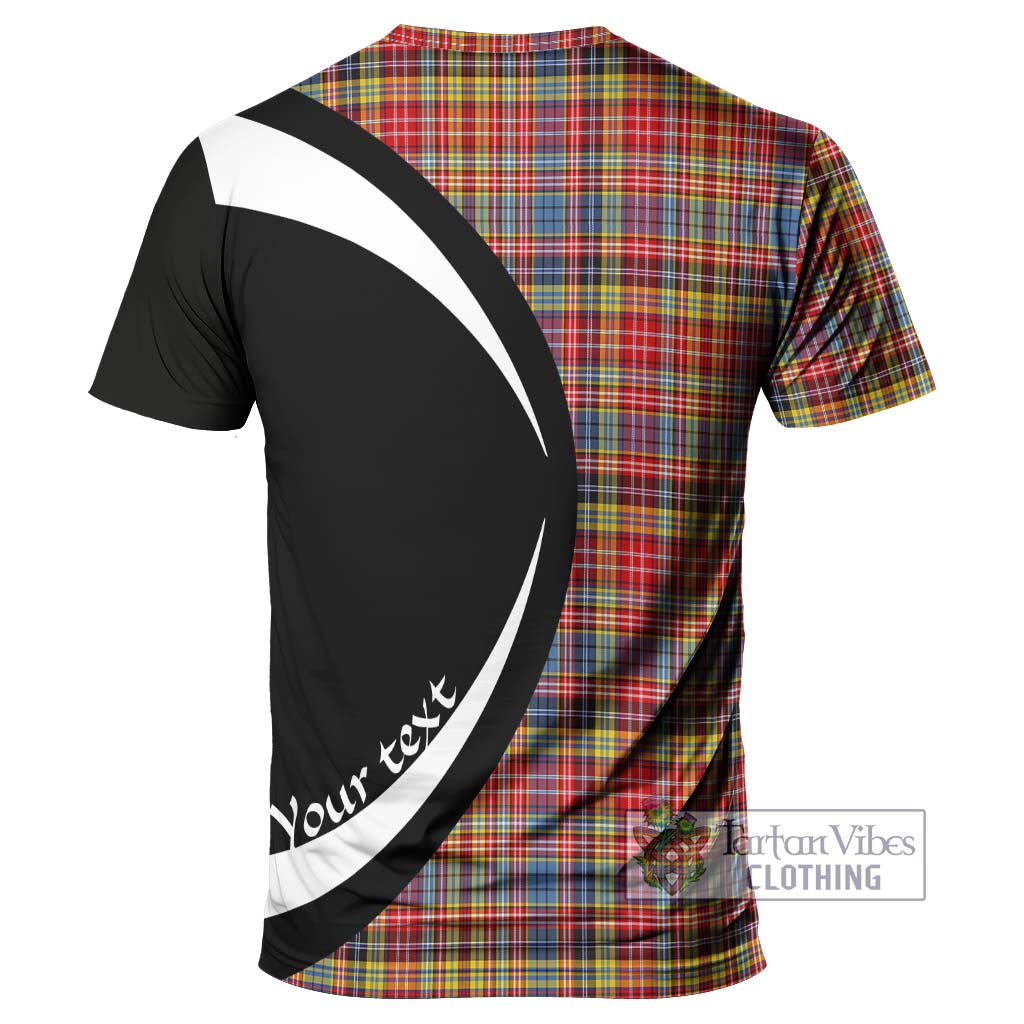 Tartan Vibes Clothing Drummond of Strathallan Modern Tartan T-Shirt with Family Crest Circle Style