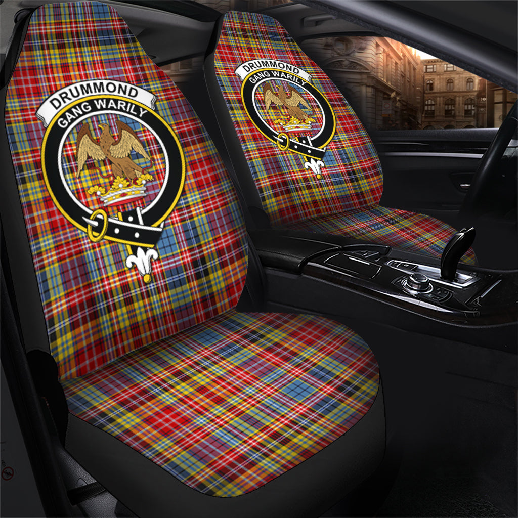 Drummond of Strathallan Modern Tartan Car Seat Cover with Family Crest - Tartanvibesclothing