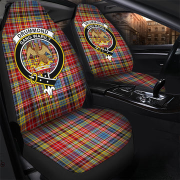 Drummond of Strathallan Modern Tartan Car Seat Cover with Family Crest