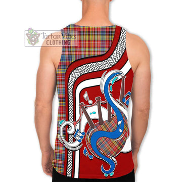 Drummond of Strathallan Modern Tartan Men's Tank Top with Epic Bagpipe Style