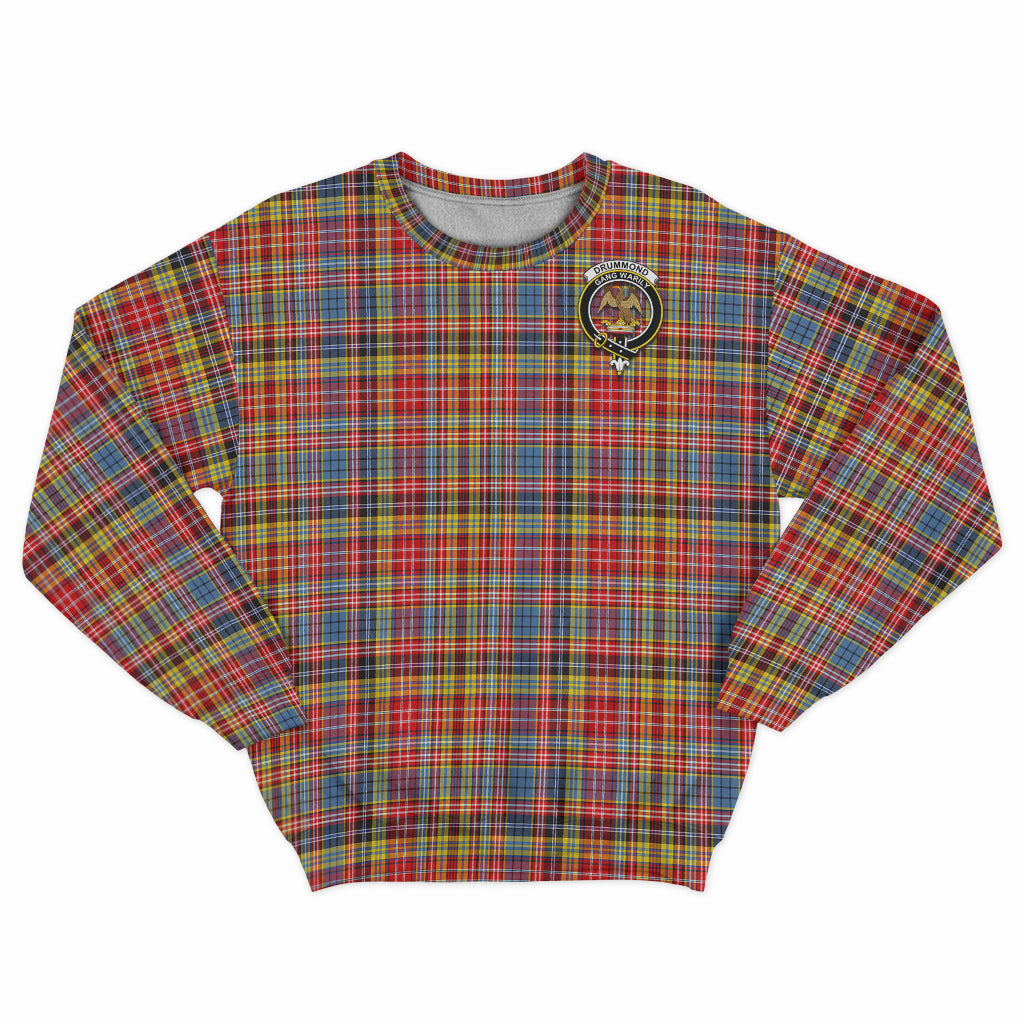 Drummond of Strathallan Modern Tartan Sweatshirt with Family Crest - Tartan Vibes Clothing