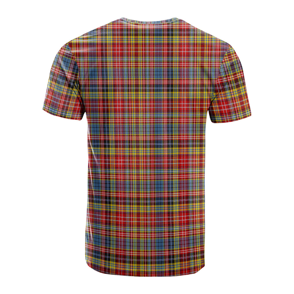 Drummond of Strathallan Modern Tartan T-Shirt with Family Crest - Tartan Vibes Clothing