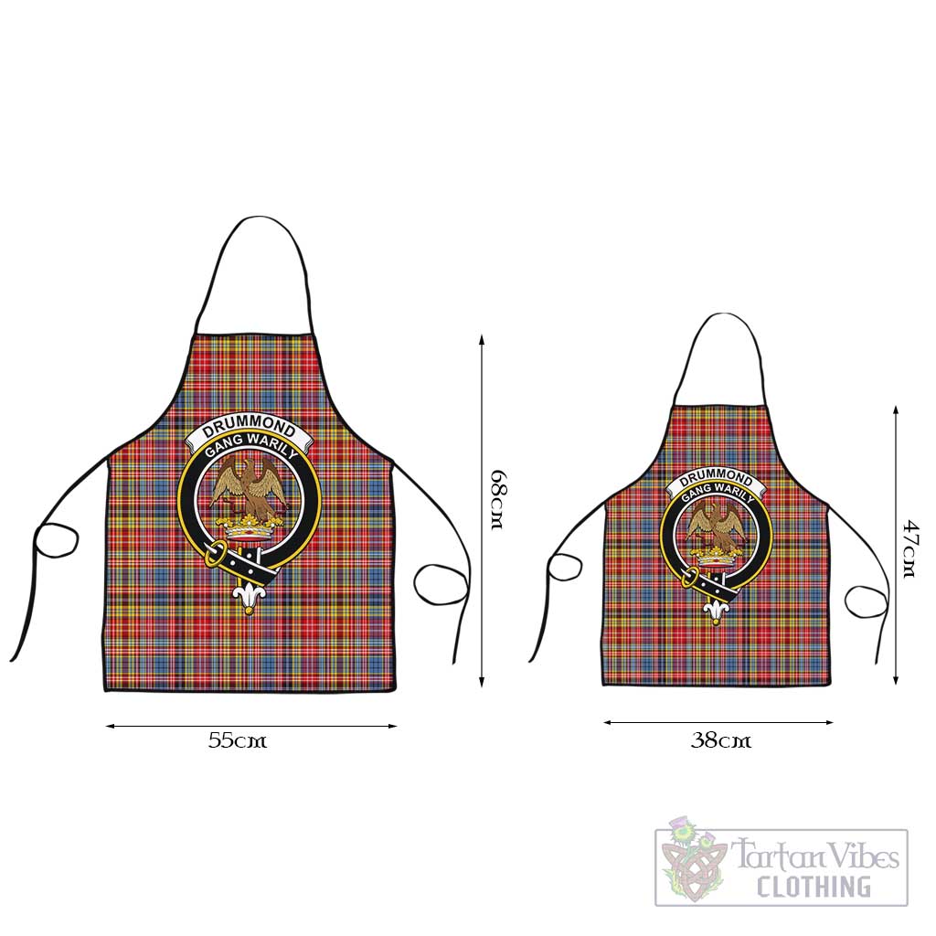 Drummond of Strathallan Modern Tartan Apron with Family Crest Black L 55x68 cm - Tartan Vibes Clothing