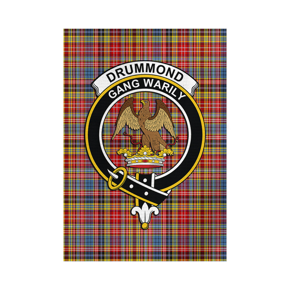 Drummond of Strathallan Modern Tartan Flag with Family Crest - Tartan Vibes Clothing