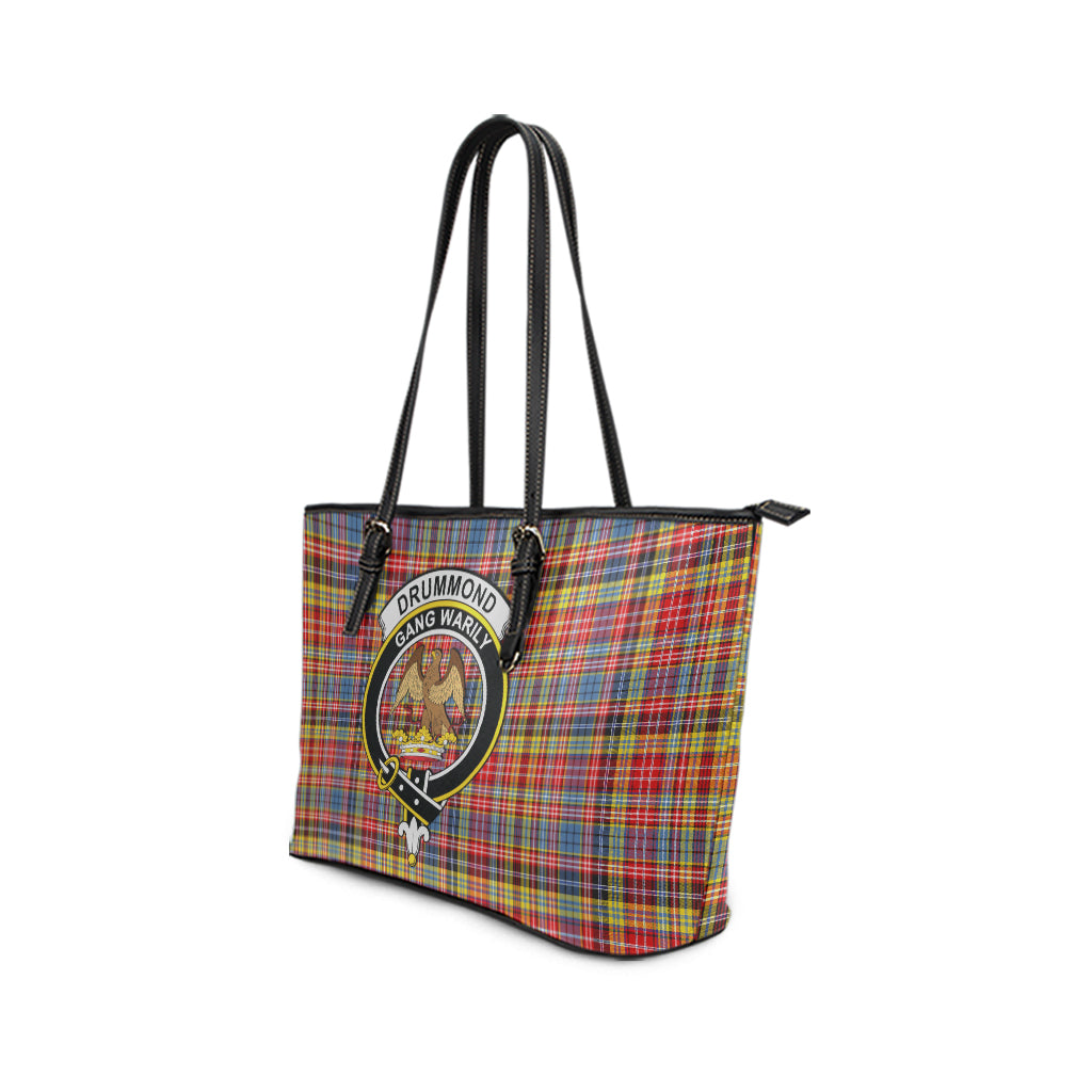 drummond-of-strathallan-modern-tartan-leather-tote-bag-with-family-crest