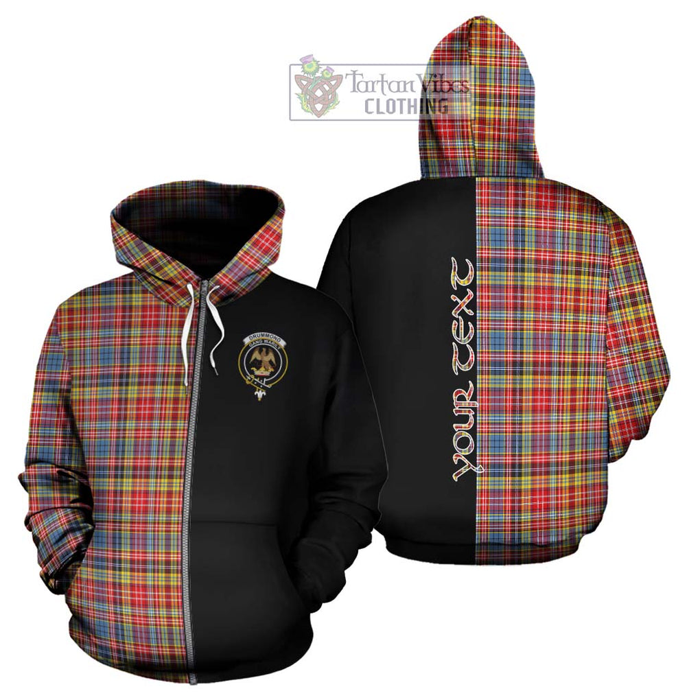 Drummond of Strathallan Modern Tartan Hoodie with Family Crest and Half Of Me Style - Tartanvibesclothing Shop