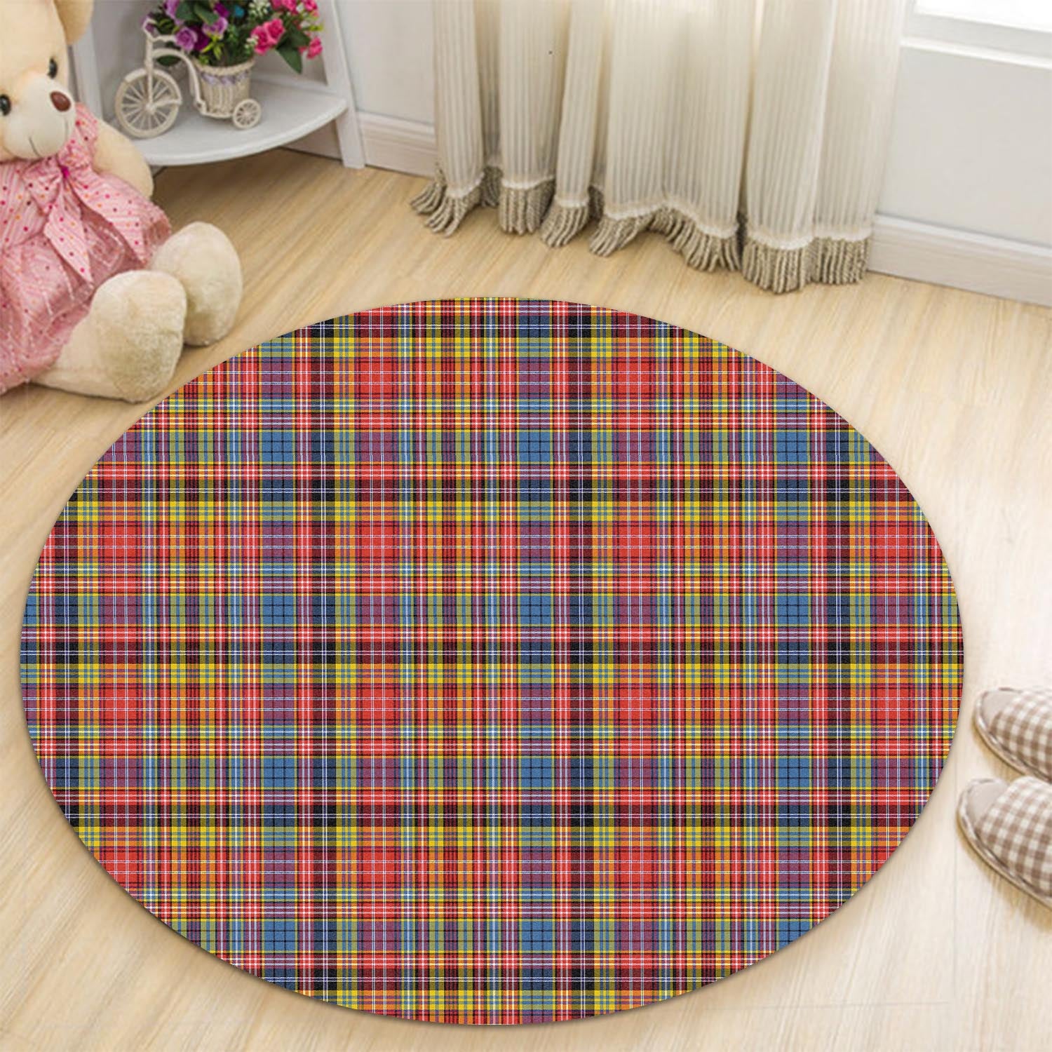 Drummond of Strathallan Modern Tartan Round Rug - Tartanvibesclothing