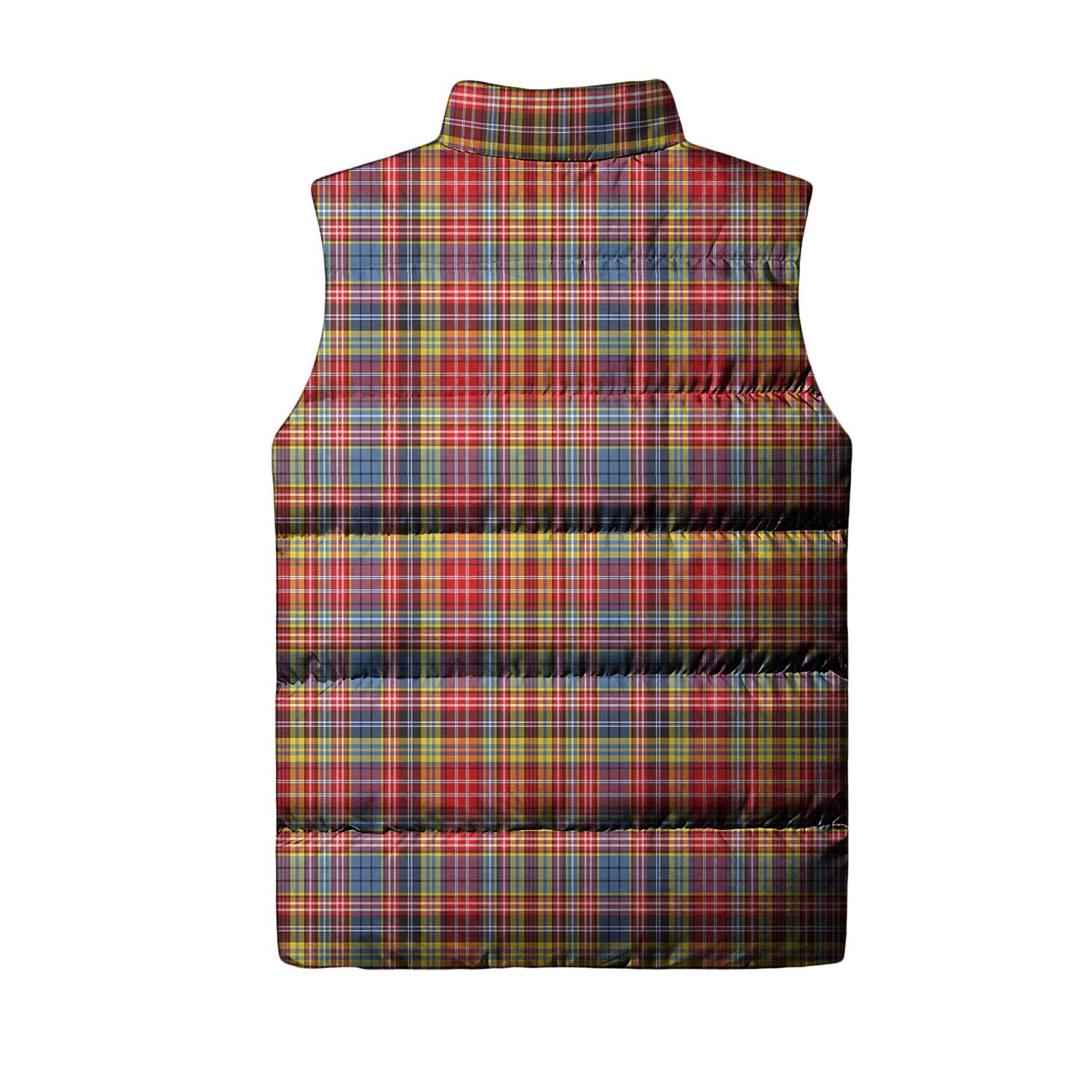 Drummond of Strathallan Modern Tartan Sleeveless Puffer Jacket with Family Crest - Tartanvibesclothing