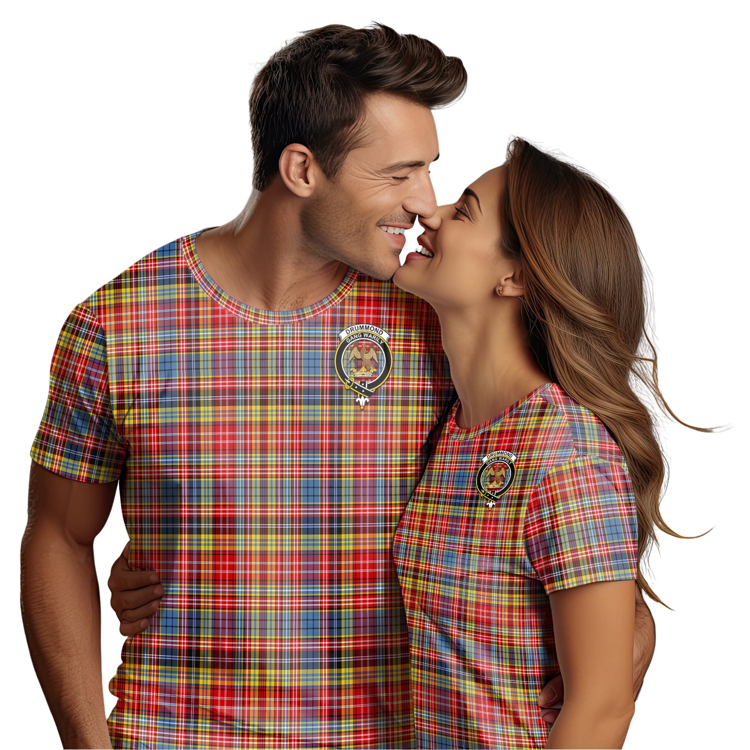 Drummond of Strathallan Modern Tartan T-Shirt with Family Crest - Tartan Vibes Clothing