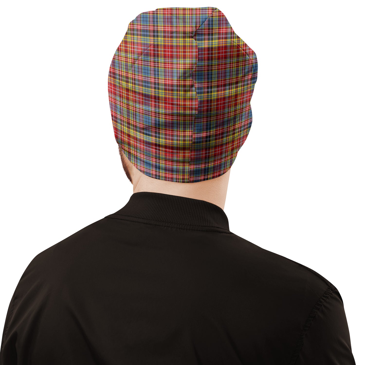 drummond-of-strathallan-modern-tartan-beanies-hat-with-family-crest