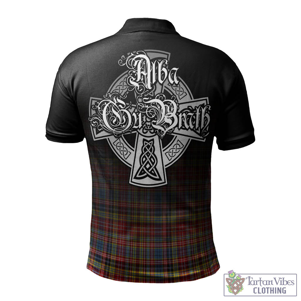 Tartan Vibes Clothing Drummond of Strathallan Modern Tartan Polo Shirt Featuring Alba Gu Brath Family Crest Celtic Inspired