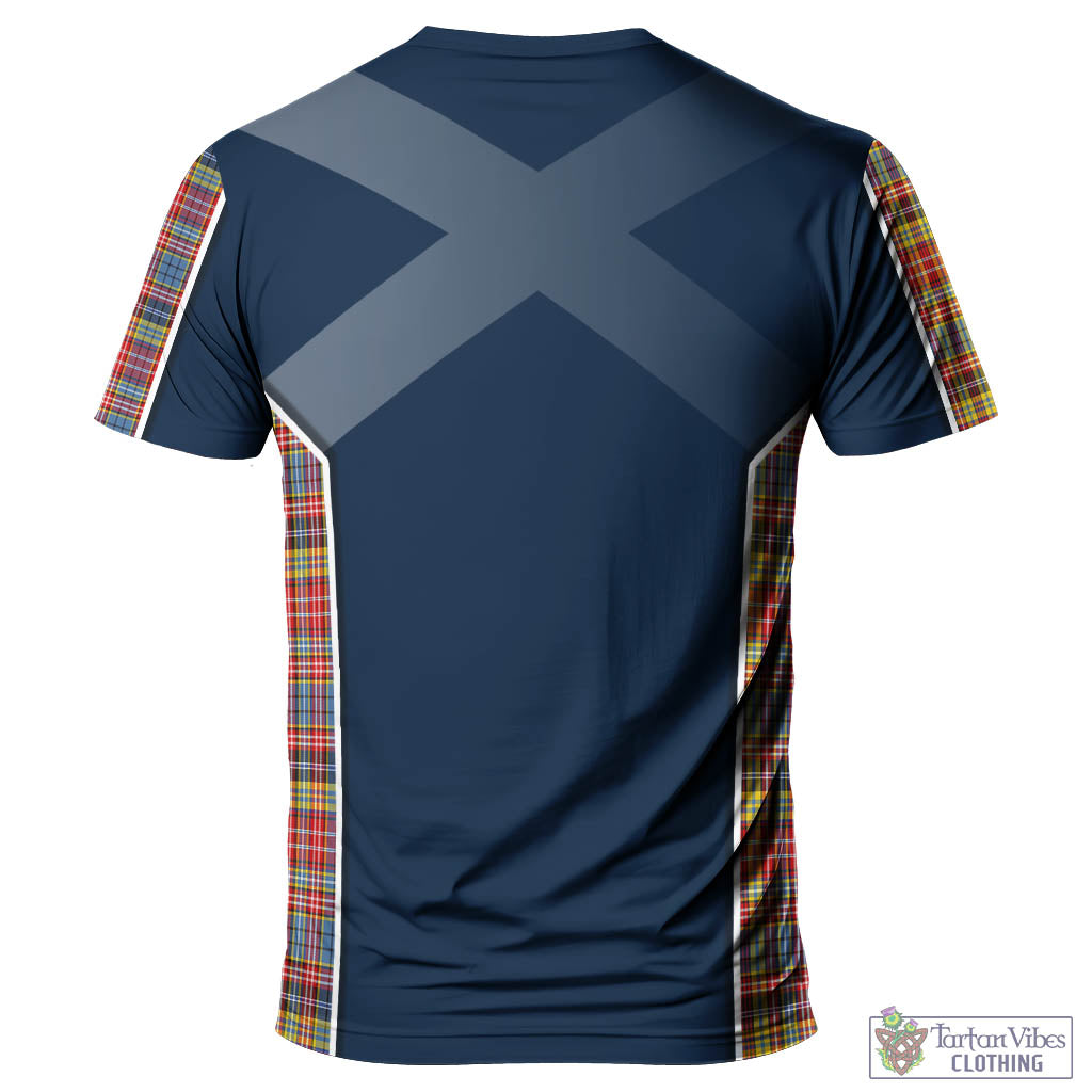 Tartan Vibes Clothing Drummond of Strathallan Modern Tartan T-Shirt with Family Crest and Lion Rampant Vibes Sport Style