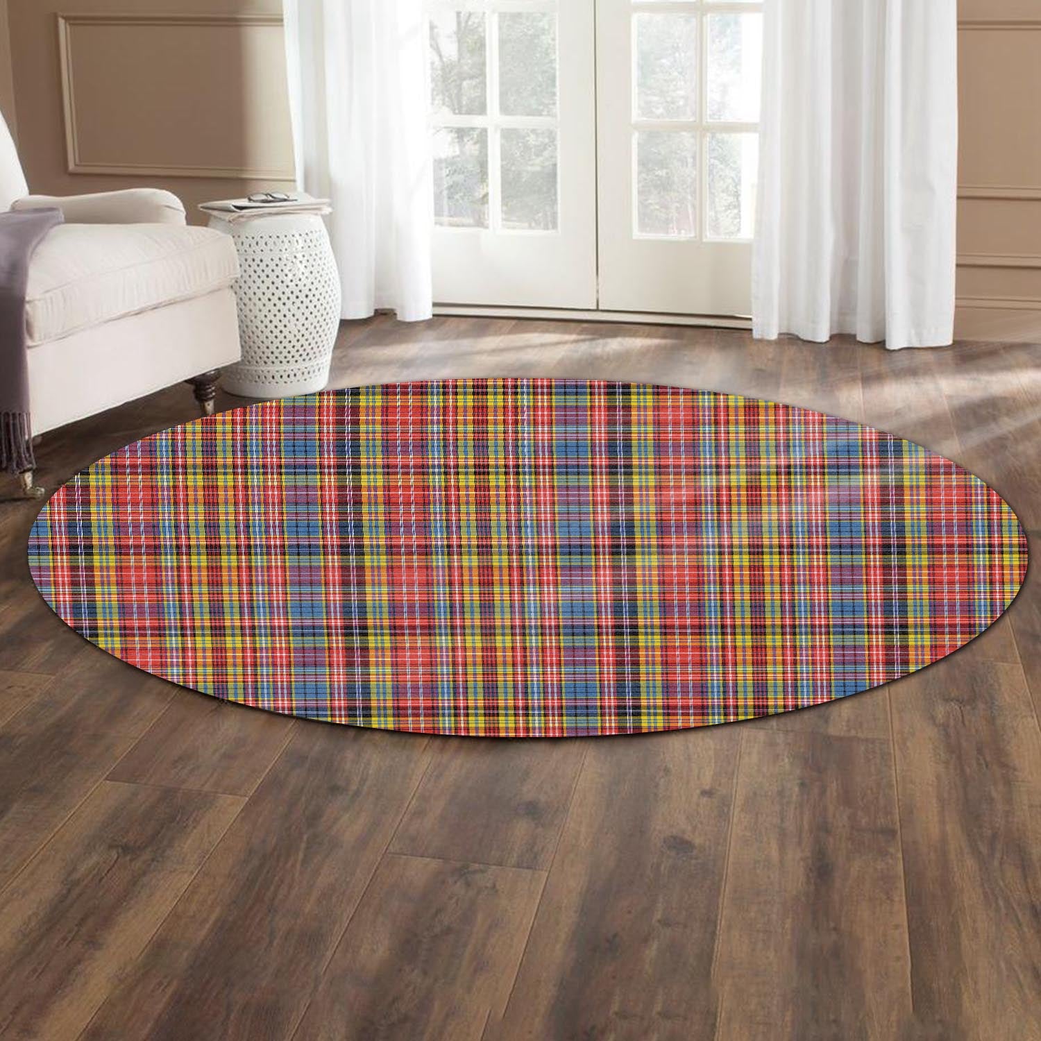 Drummond of Strathallan Modern Tartan Round Rug - Tartanvibesclothing