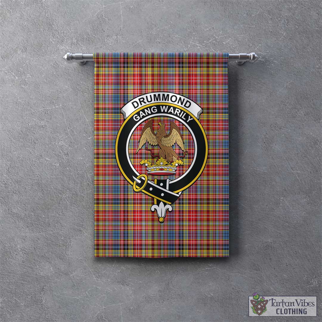 Tartan Vibes Clothing Drummond of Strathallan Modern Tartan Gonfalon, Tartan Banner with Family Crest