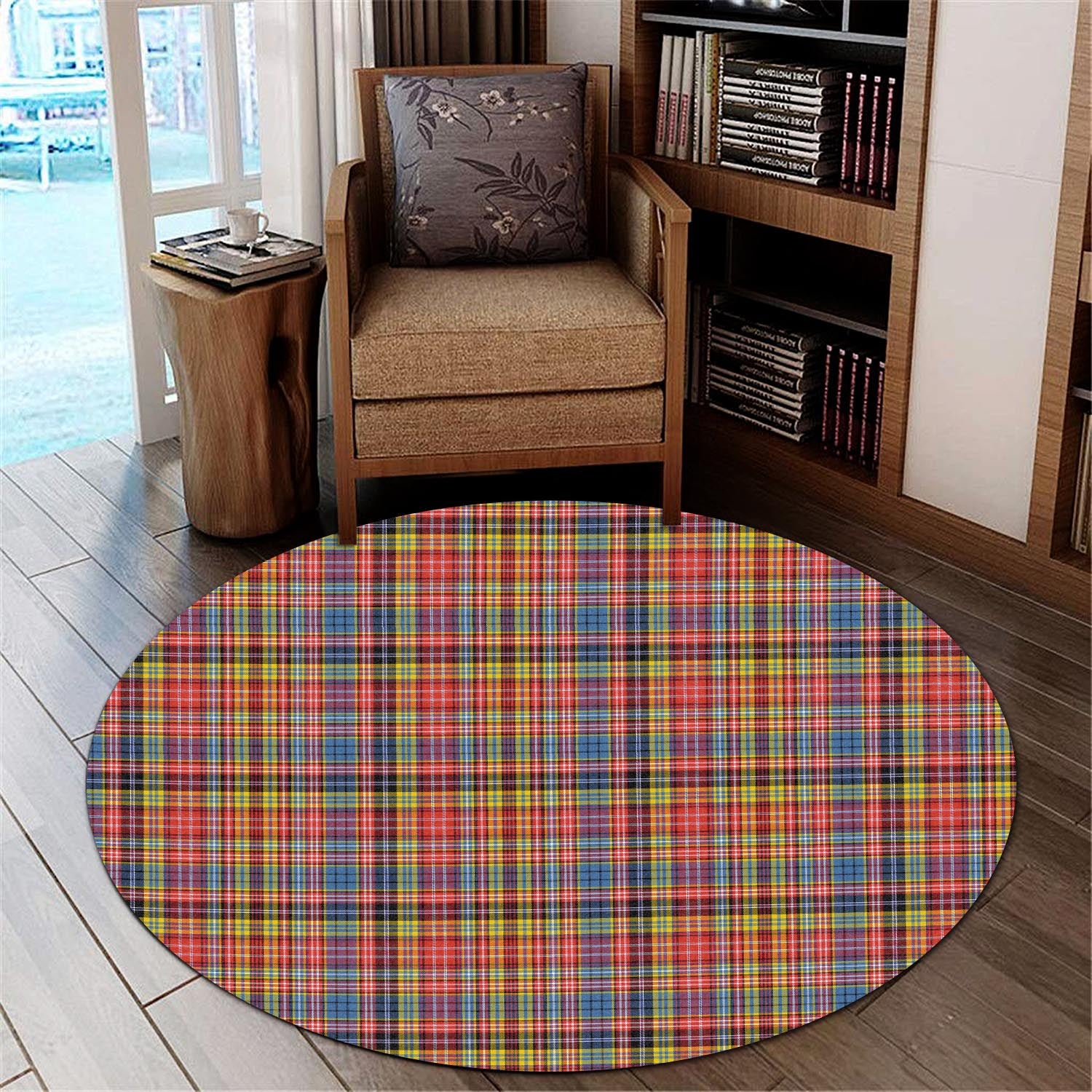 Drummond of Strathallan Modern Tartan Round Rug - Tartanvibesclothing