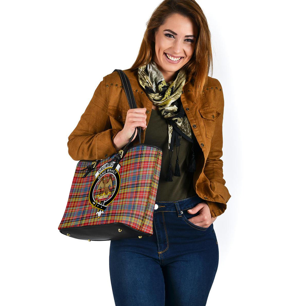 drummond-of-strathallan-modern-tartan-leather-tote-bag-with-family-crest