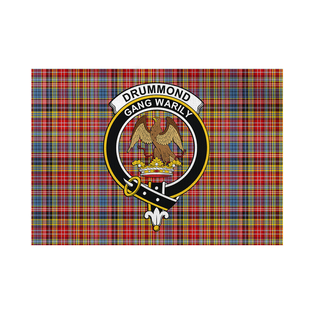 Drummond of Strathallan Modern Tartan Flag with Family Crest - Tartan Vibes Clothing