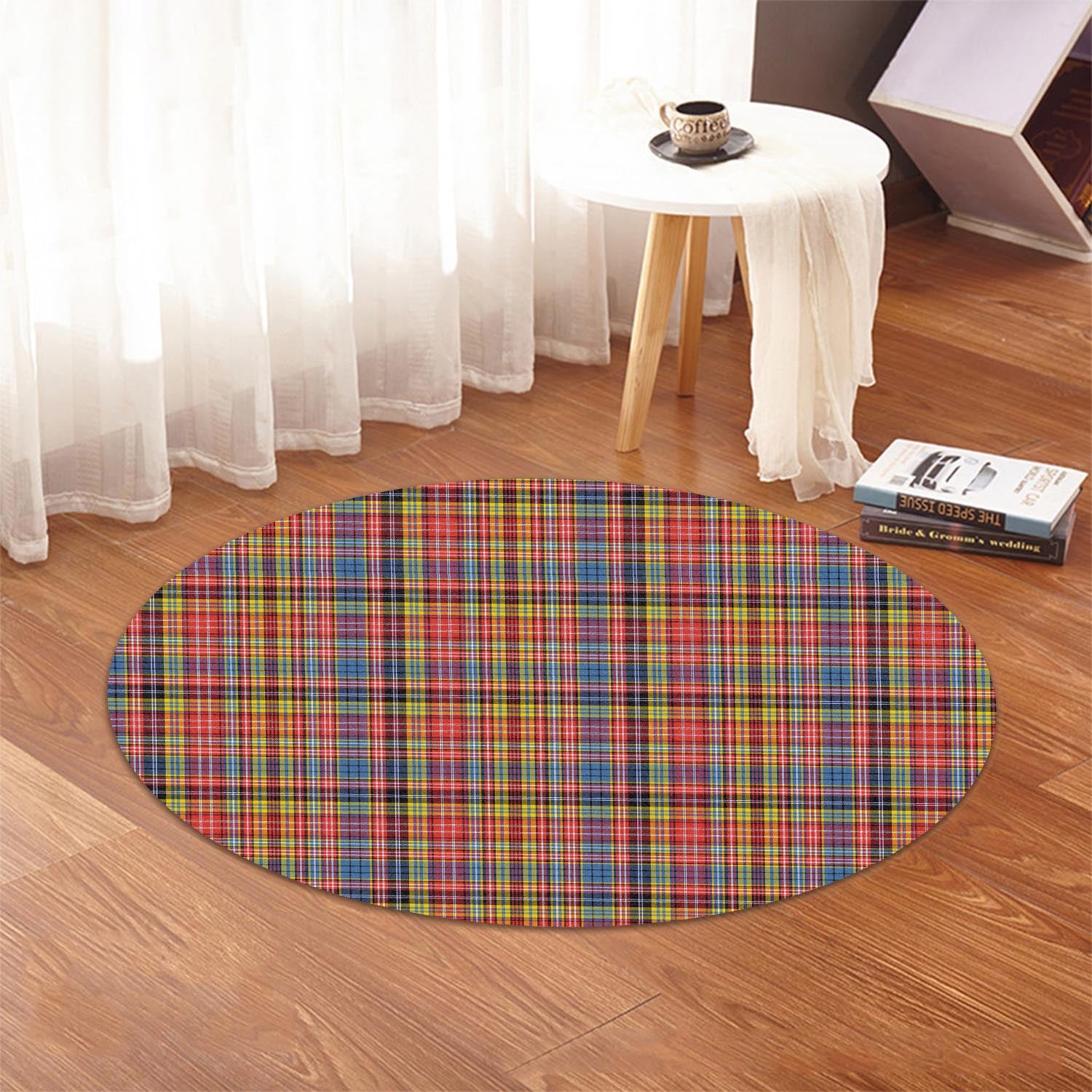 Drummond of Strathallan Modern Tartan Round Rug - Tartanvibesclothing