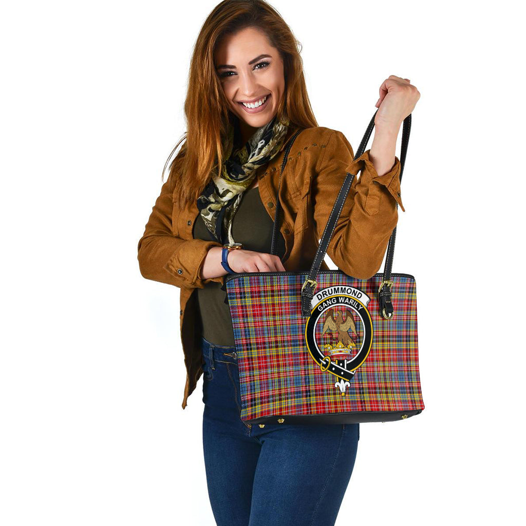 drummond-of-strathallan-modern-tartan-leather-tote-bag-with-family-crest