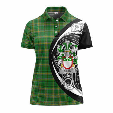Drury Irish Clan Women's Polo Shirt Celtic Circle Style Women - Tartan Vibes Clothing