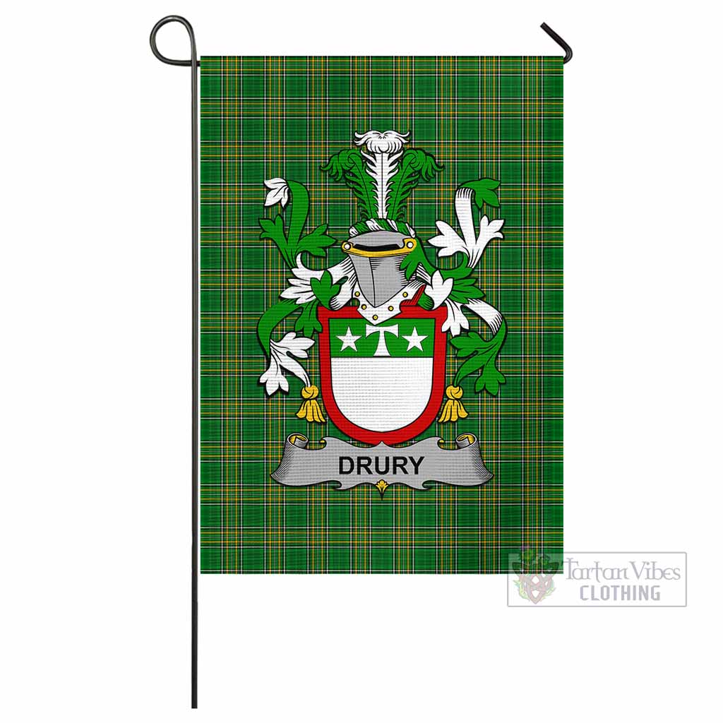 Tartan Vibes Clothing Drury Irish Clan Flag with Coat of Arms