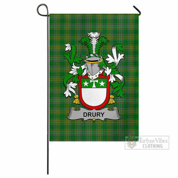 Drury Irish Clan Tartan Flag with Coat of Arms