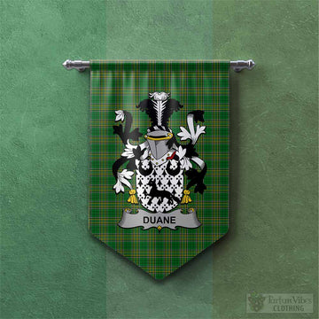 Duane Irish Clan Tartan Gonfalon, Tartan Banner with Coat of Arms Chevron - Tartan Vibes Clothing