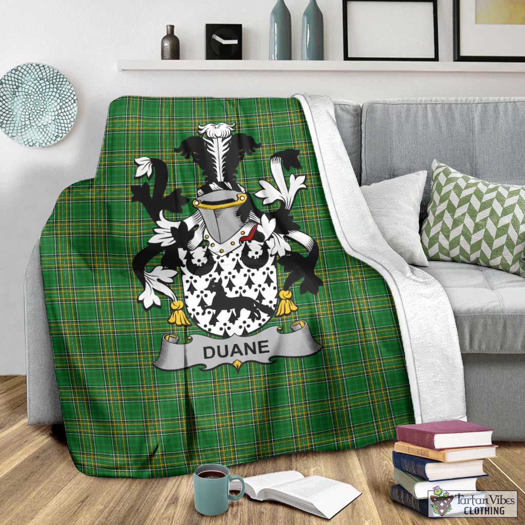 Duane Irish Clan Tartan Blanket with Coat of Arms - Tartan Vibes Clothing