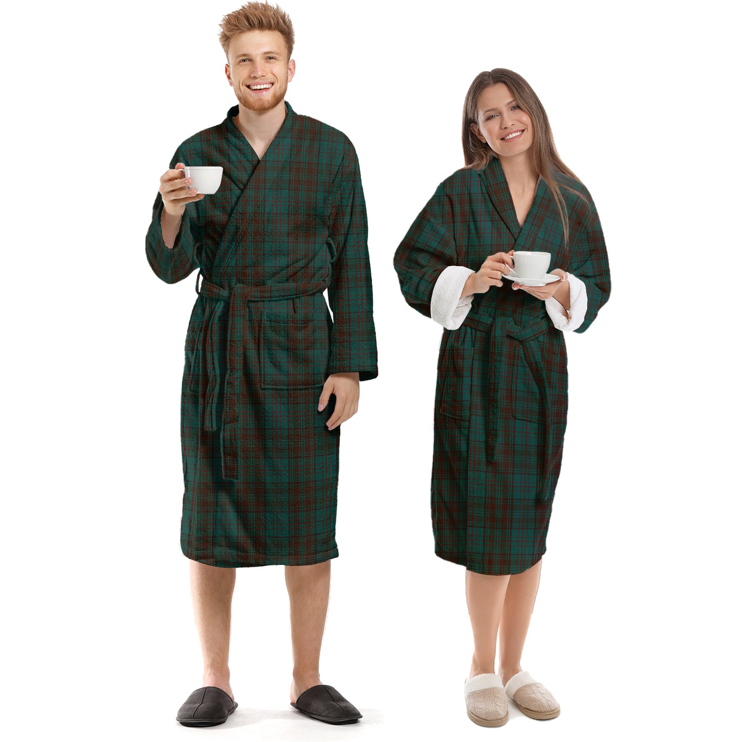 Dublin County Ireland Tartan Bathrobe Unisex S - Tartan Vibes Clothing