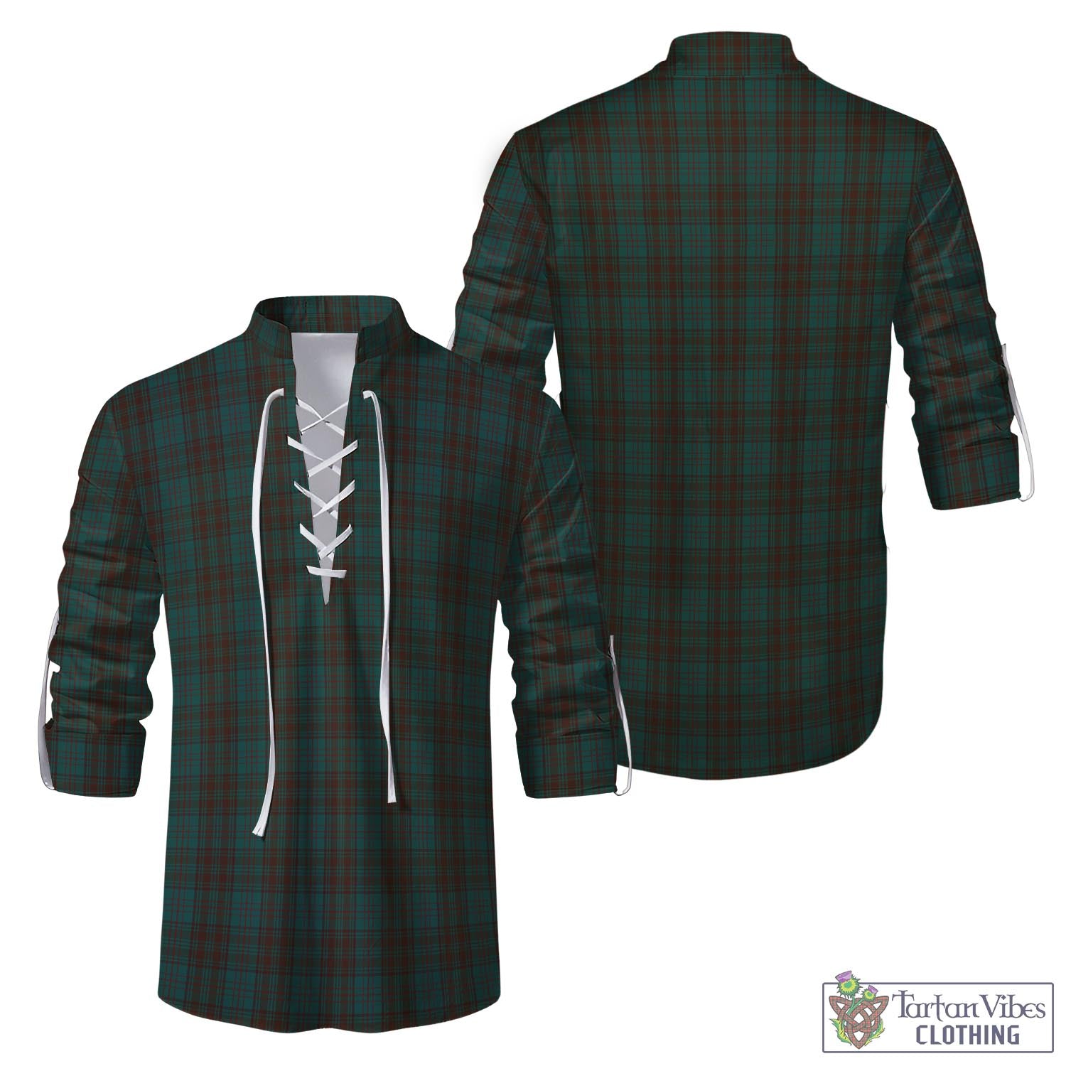 Tartan Vibes Clothing Dublin County Ireland Tartan Men's Scottish Traditional Jacobite Ghillie Kilt Shirt