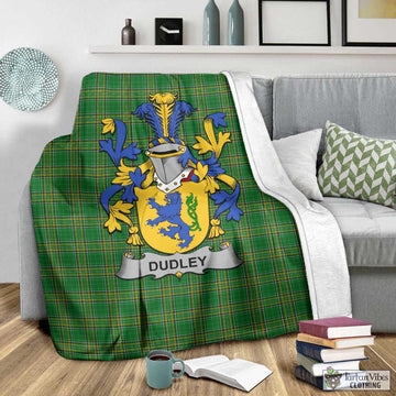 Dudley Irish Clan Tartan Blanket with Coat of Arms - Tartan Vibes Clothing