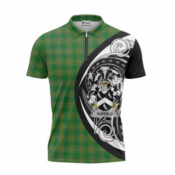 Duffield Irish Clan Zipper Polo Shirt Celtic Circle Style Unisex - Tartan Vibes Clothing
