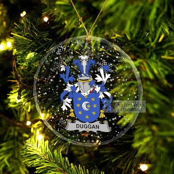 Duggan Irish Clan Christmas Glass Ornament with Coat of Arms