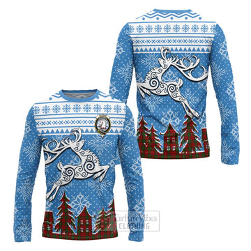 Dunbar Clan Christmas Long Sleeve T-Shirt Celtic Reindeer Style