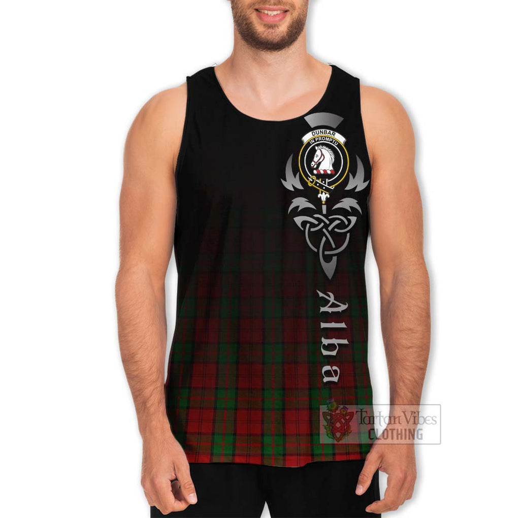 Tartan Vibes Clothing Dunbar Tartan Men's Tank Top Featuring Alba Gu Brath Family Crest Celtic Inspired