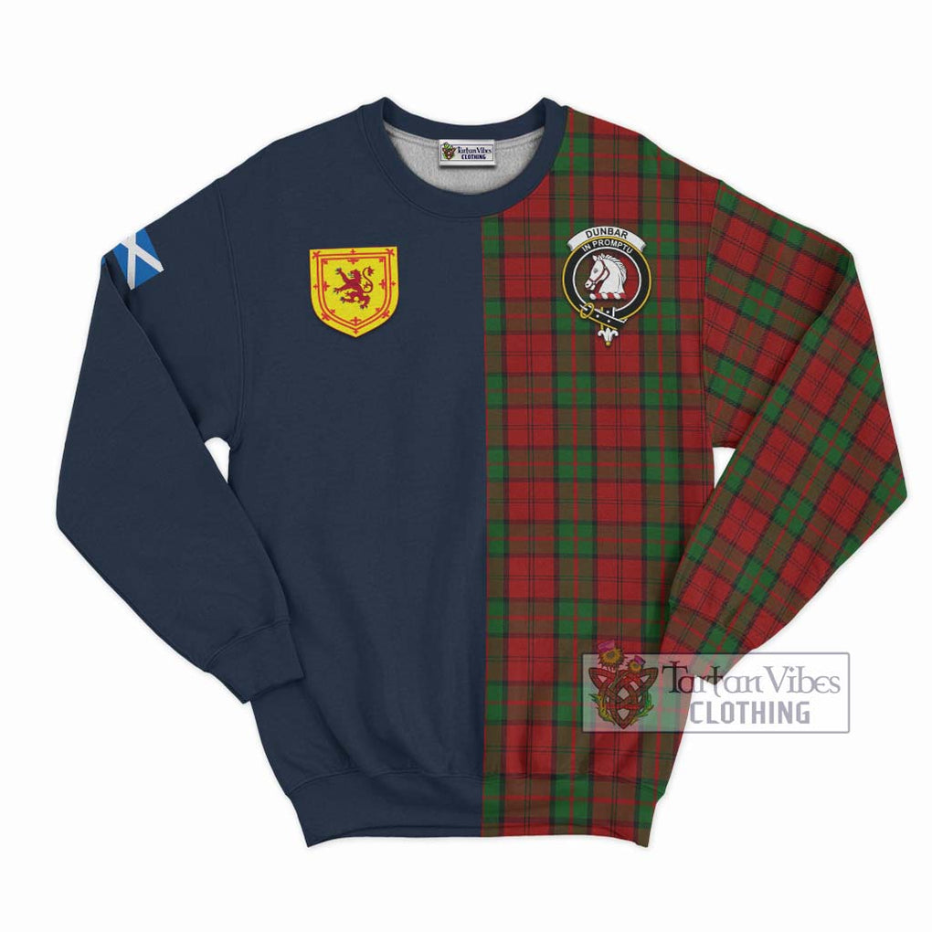 Tartan Vibes Clothing Dunbar Tartan Sweatshirt with Scottish Lion Royal Arm Half Style