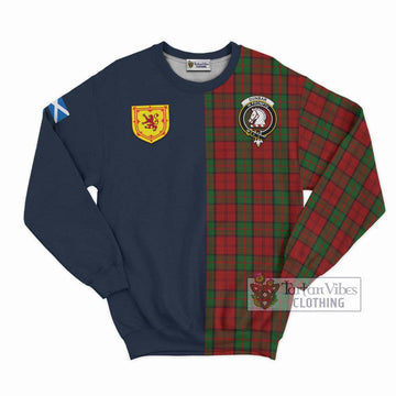 Dunbar Tartan Sweatshirt Alba with Scottish Lion Royal Arm Half Style