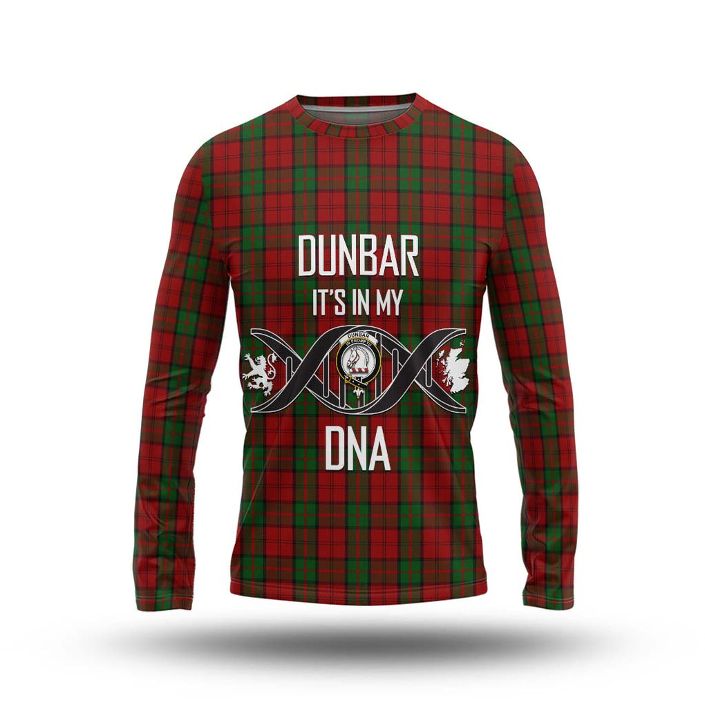 Dunbar Tartan Long Sleeve T-Shirt with Family Crest DNA In Me Style Unisex - Tartanvibesclothing Shop