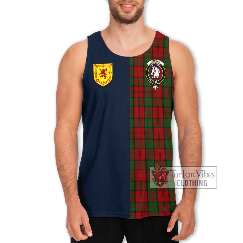 Tartan Vibes Clothing Dunbar Tartan Men's Tank Top with Scottish Lion Royal Arm Half Style