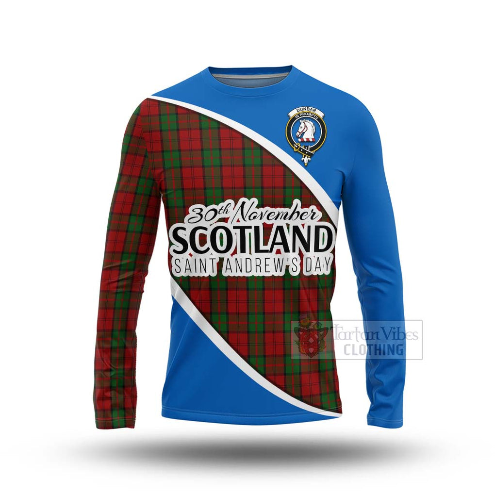 Tartan Vibes Clothing Dunbar Family Crest Tartan Long Sleeve T-Shirt Celebrate Saint Andrew's Day in Style