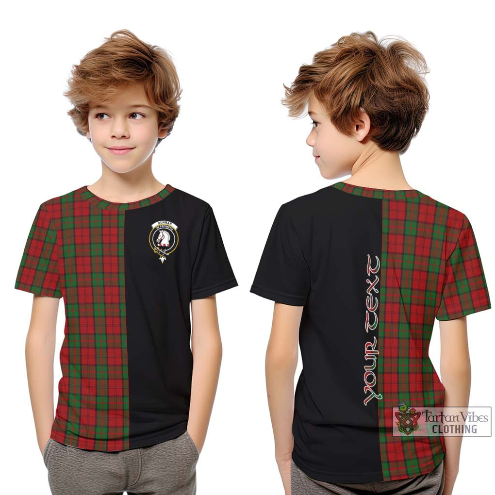 Dunbar Tartan Kid T-Shirt with Family Crest and Half Of Me Style Youth XL Size14 - Tartanvibesclothing Shop