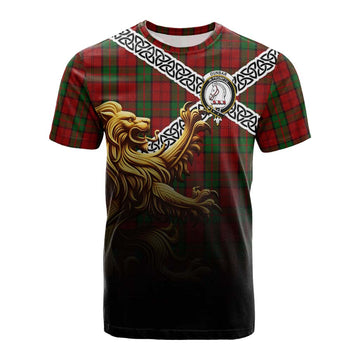 Dunbar Crest Tartan Cotton T-shirt with Golden Lion Emblem Celtic Style Kid's Shirt - Tartan Vibes Clothing