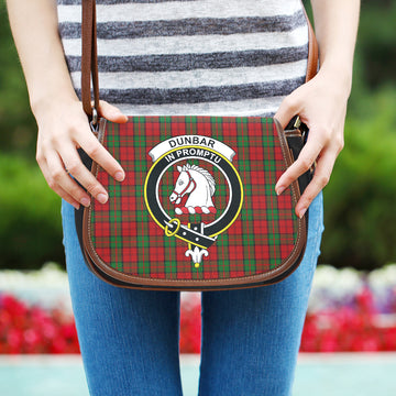 Dunbar Tartan Saddle Bag with Family Crest