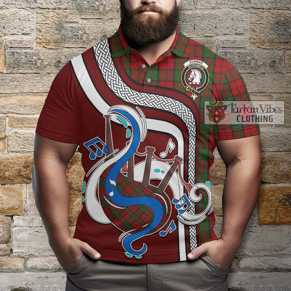 Tartan Vibes Clothing Dunbar Tartan Polo Shirt with Epic Bagpipe Style